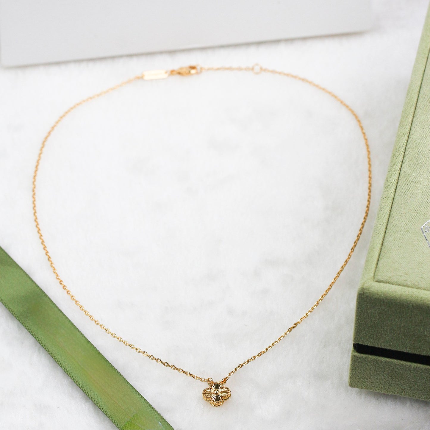 AMIRI Gold Four-Leaf Clover Necklace