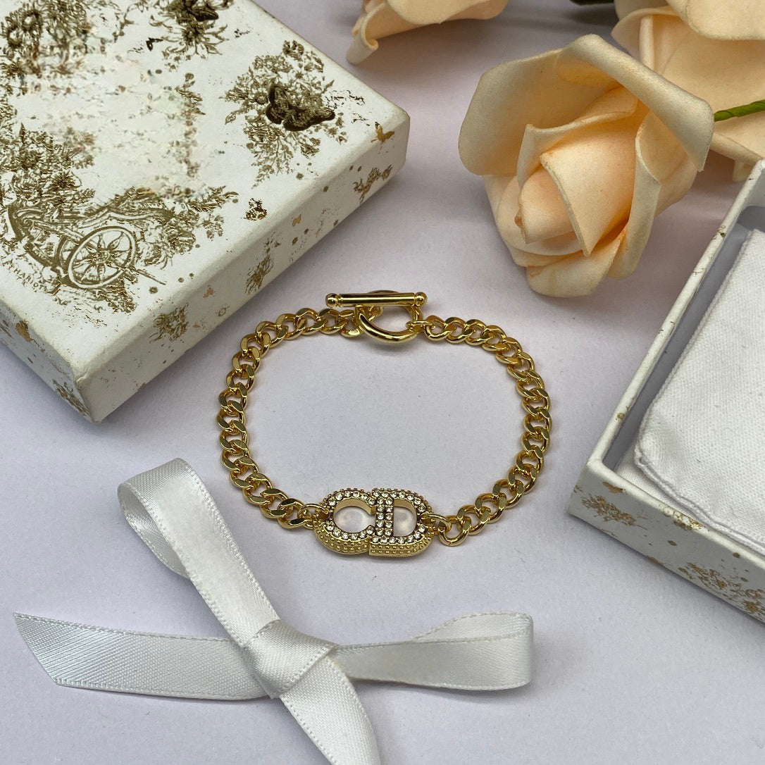 NYLA Luxury Gold/Diamond CD Bracelet