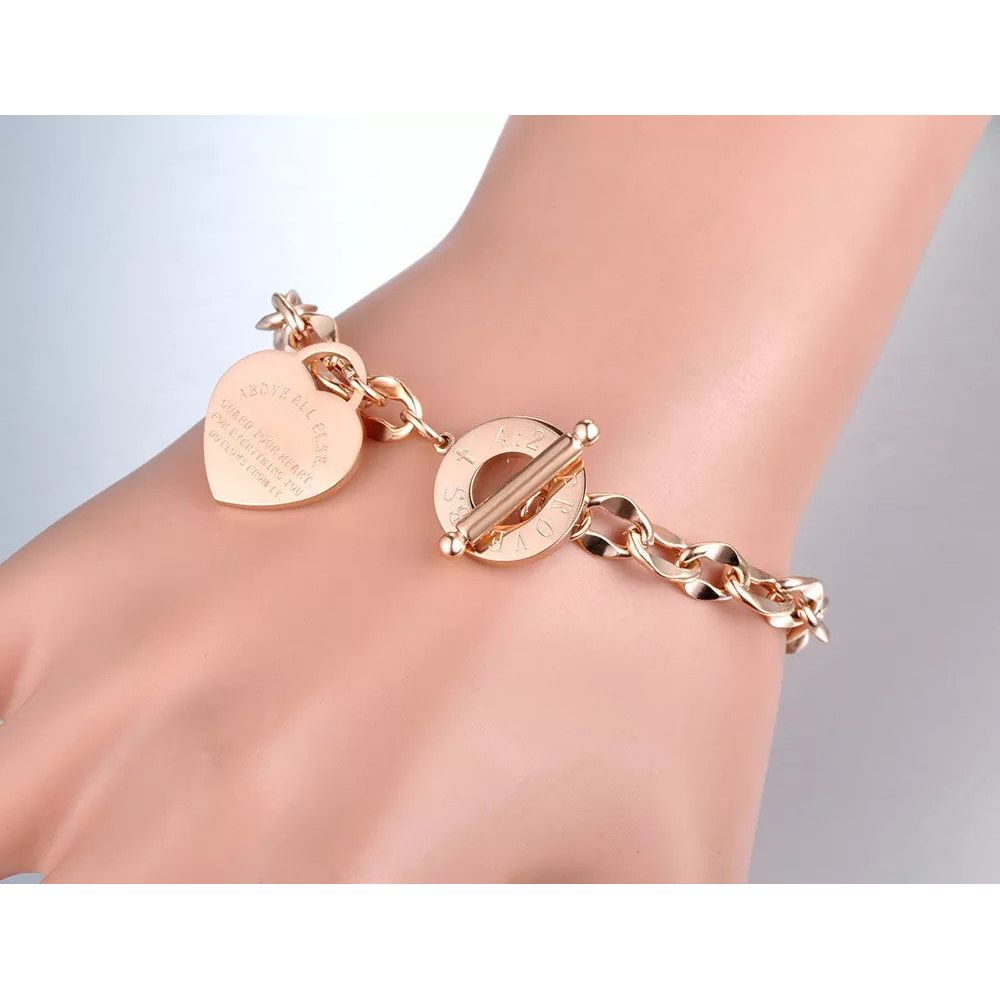 PROVERBS 4:23 Rose Gold Charm Bracelet