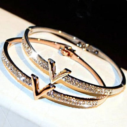 VICTORIA Luxury Rose Gold/Silver Bangle